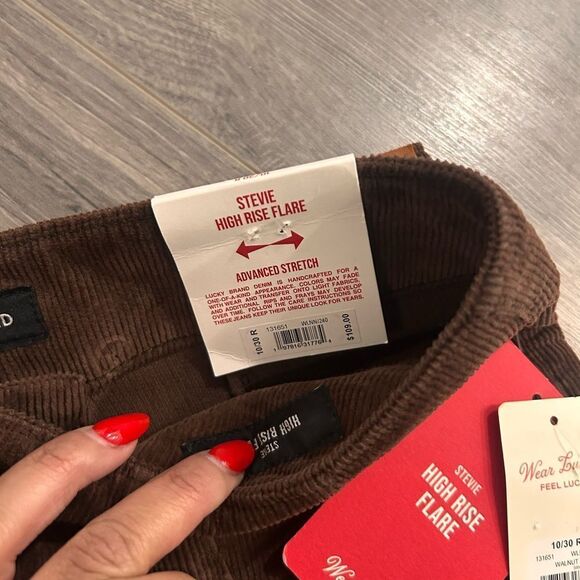 NWT brown corduroy high rise flare - Picture 5 of 9